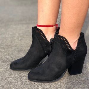 Black Ankle Bootie Split Shaft